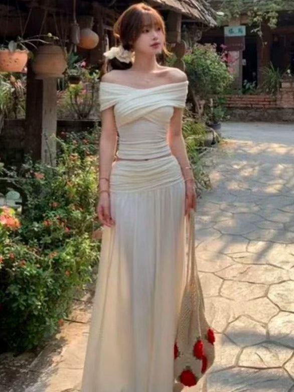 The Riviera Off-Shoulder Ruched Column Maxi Dress, photo 3