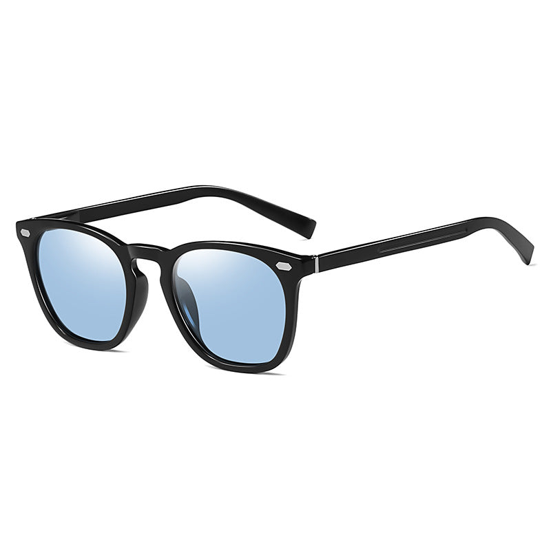 Sorbet 01 Square Sunglasses in Black / Photochromic Blue