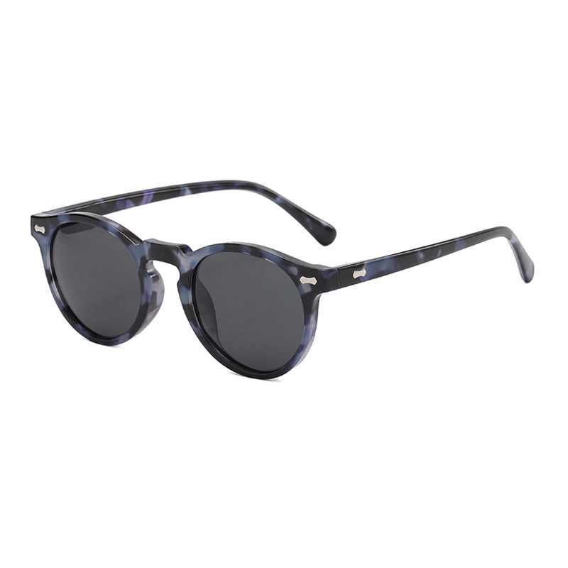 Ellery Sun Round Panto Sunglasses in Blue Tortoise / Gray