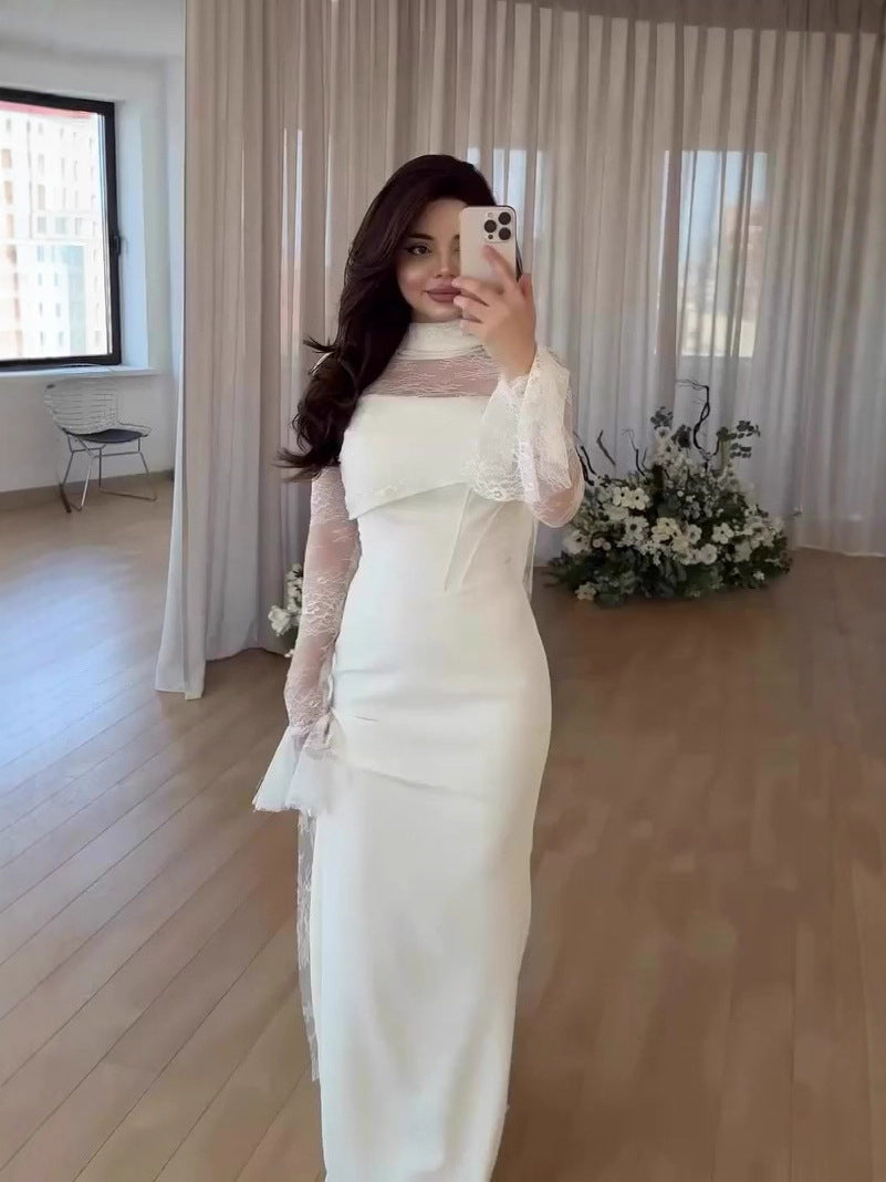 The Lumière Lace-Accented Mermaid Maxi Dress, photo 7