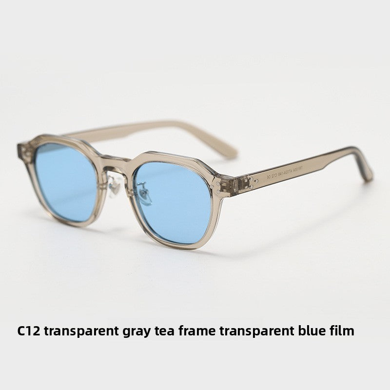 Holloway Sun Keyhole Panto Sunglasses in Clear Gray Tea / Light Blue