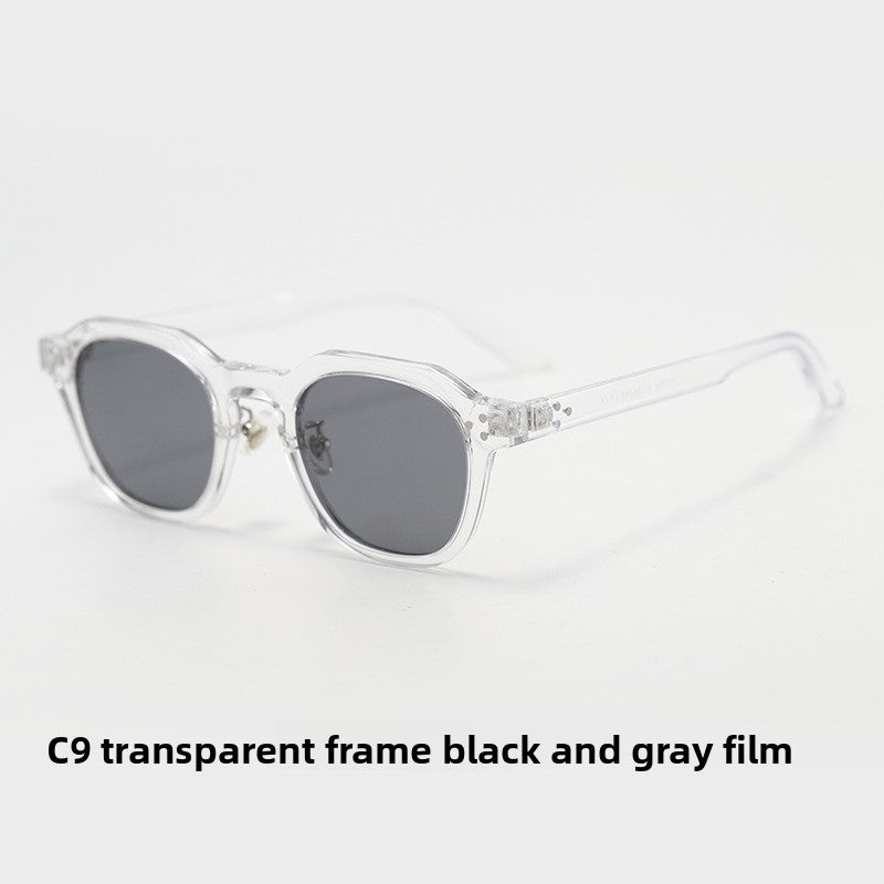 Holloway Sun Keyhole Panto Sunglasses in Crystal / Gray