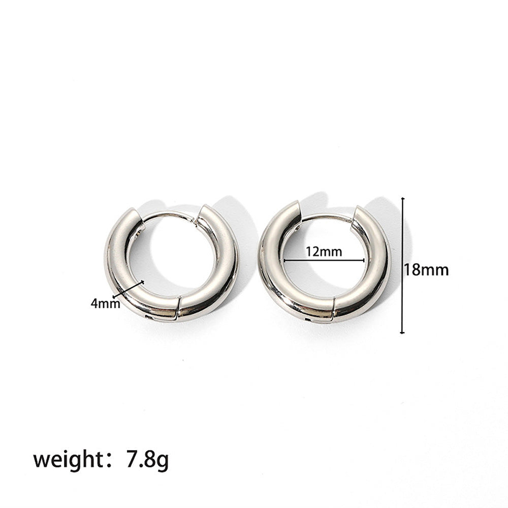 The Lune Waterproof Chunky Huggie Hoops in Silver - 18 mm