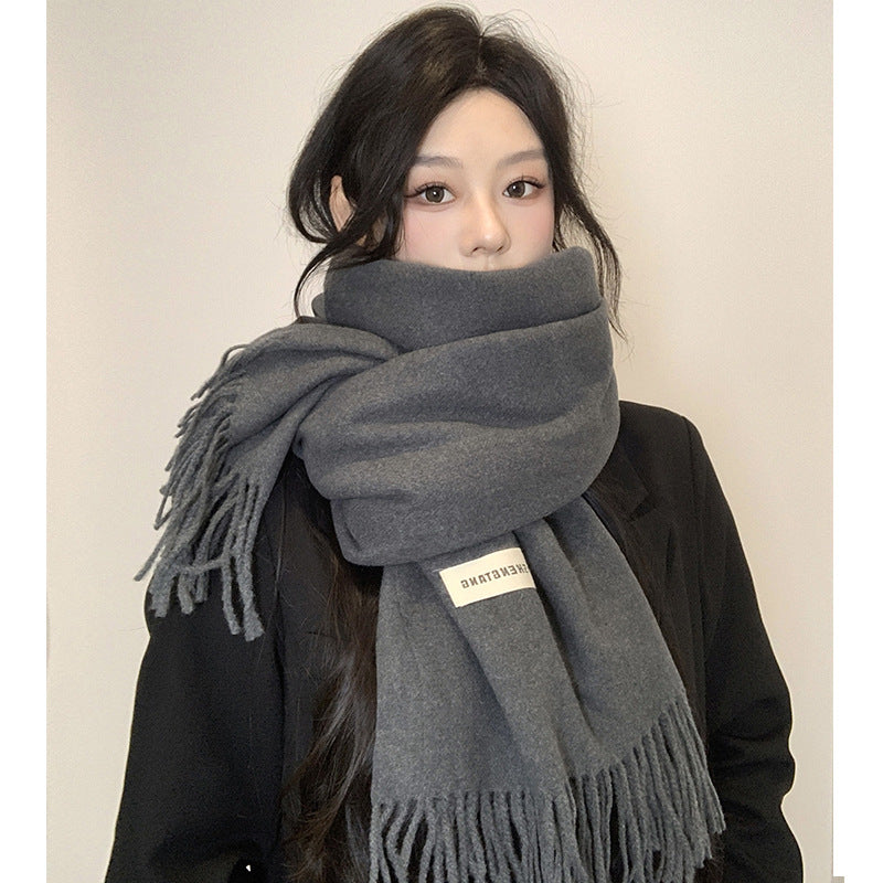 The Sloane Oversized Brushed Scarf in Charcoal