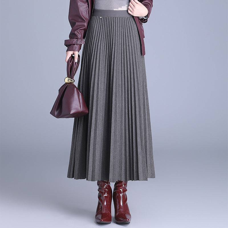 The Maren Draped Pleated Midi Skirt, photo 4