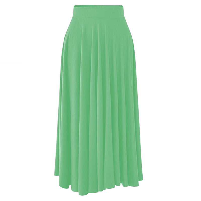 The Greer Pleated Midi Skirt in Sage Green