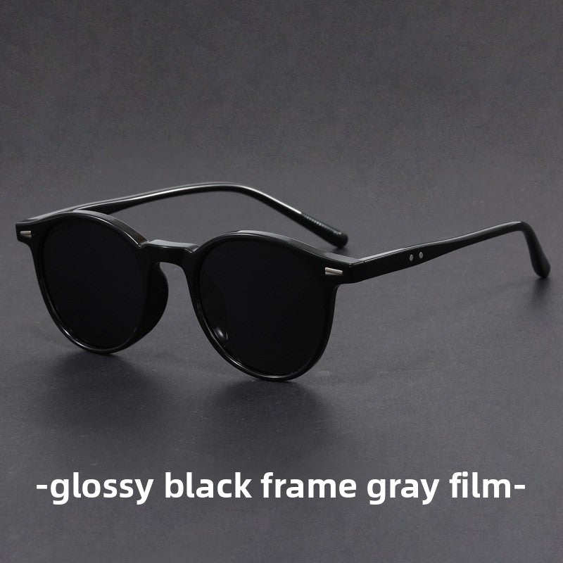 Westbrook Sun Round Panto Sunglasses in Black / Gray