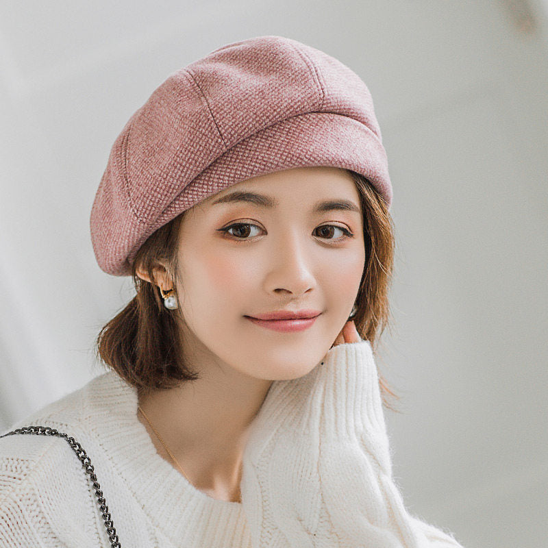 The Isabeau Knit Beret in Pink