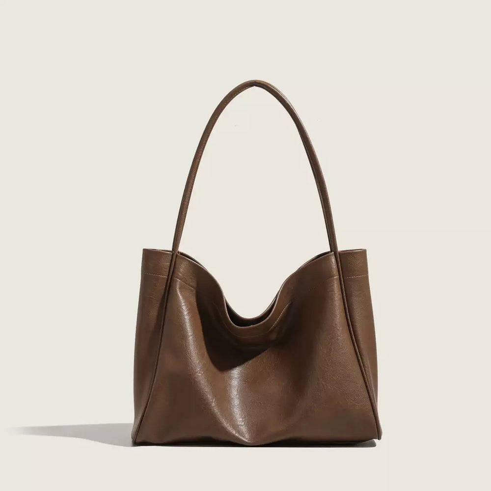 The Eloise Soft Faux-Leather Everyday Tote in Khaki