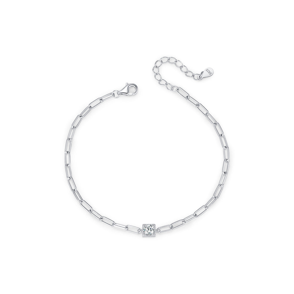 The Anouk Geometric Moissanite Bracelet in S925 sterling silver