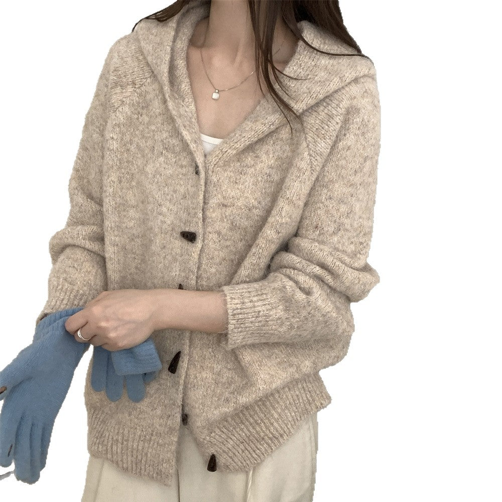 The Aspen Chunky Hooded Knit Coat