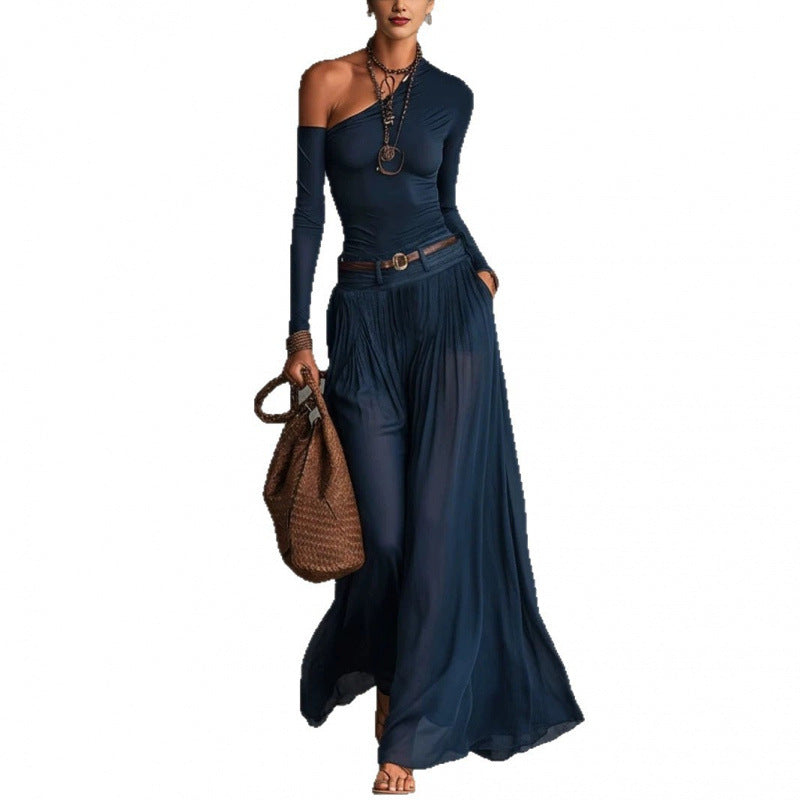 The Mirabeau Asymmetric One-Shoulder Draped Maxi Dress, photo 6