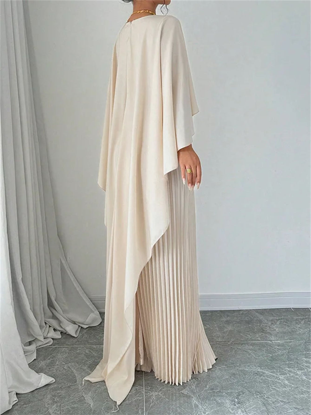 The Elysian Two-Piece Column Maxi Dress & Draped Shawl Set, photo 4