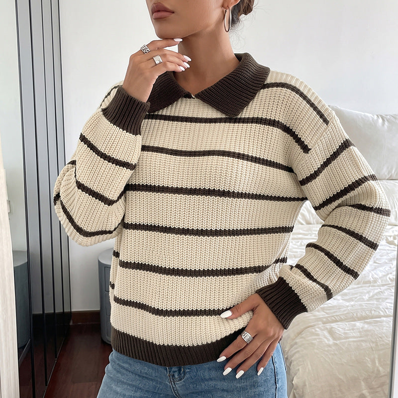 The Rory Striped Polo-Collar Sweater, photo 5