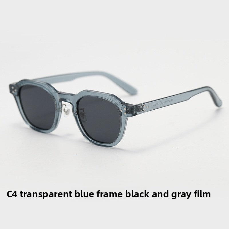 Holloway Sun Keyhole Panto Sunglasses in Clear Blue / Gray