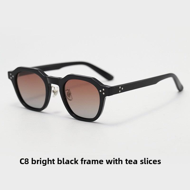 Holloway Sun Keyhole Panto Sunglasses in Black / Tea
