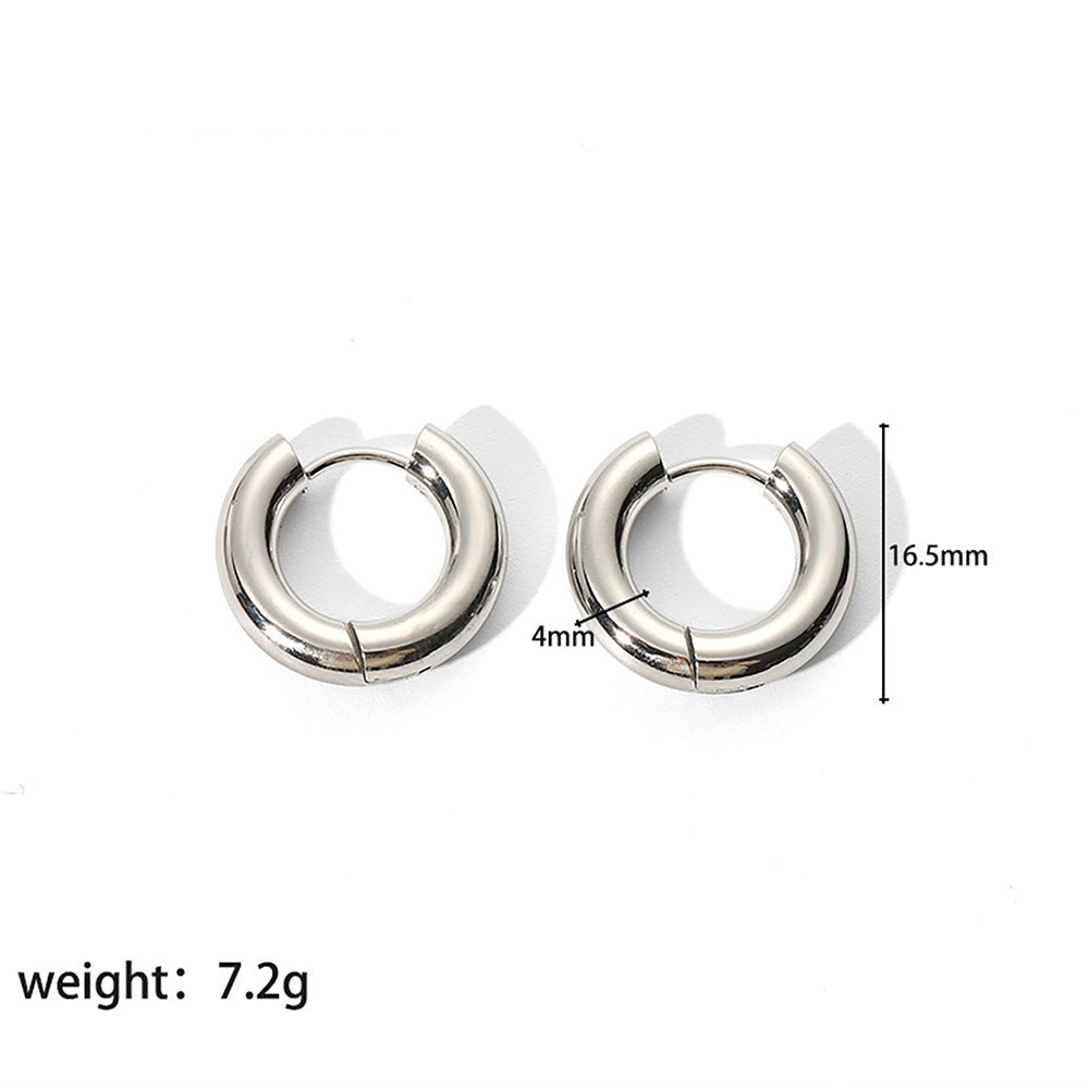 The Lune Waterproof Chunky Huggie Hoops in Silver - 16.5 mm