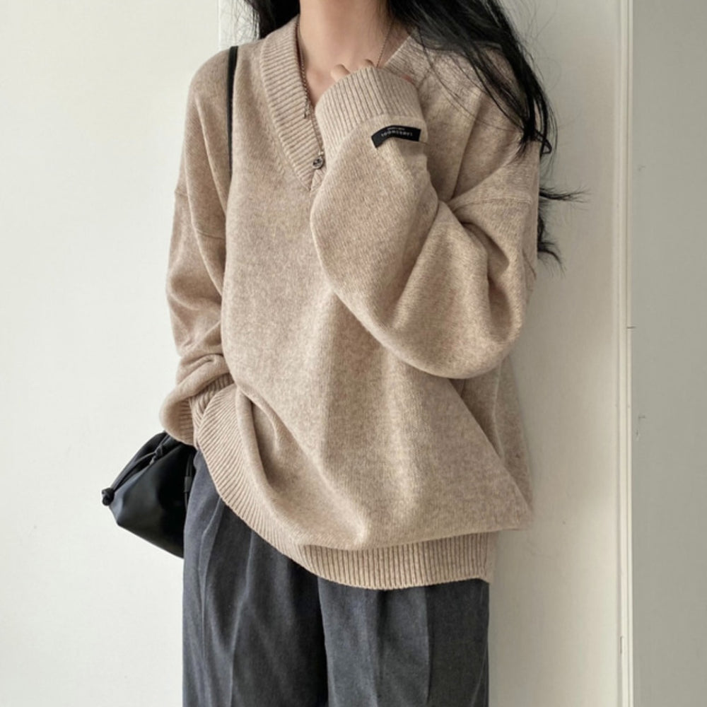 The Harper Oversized V-Neck Sweater, photo 2