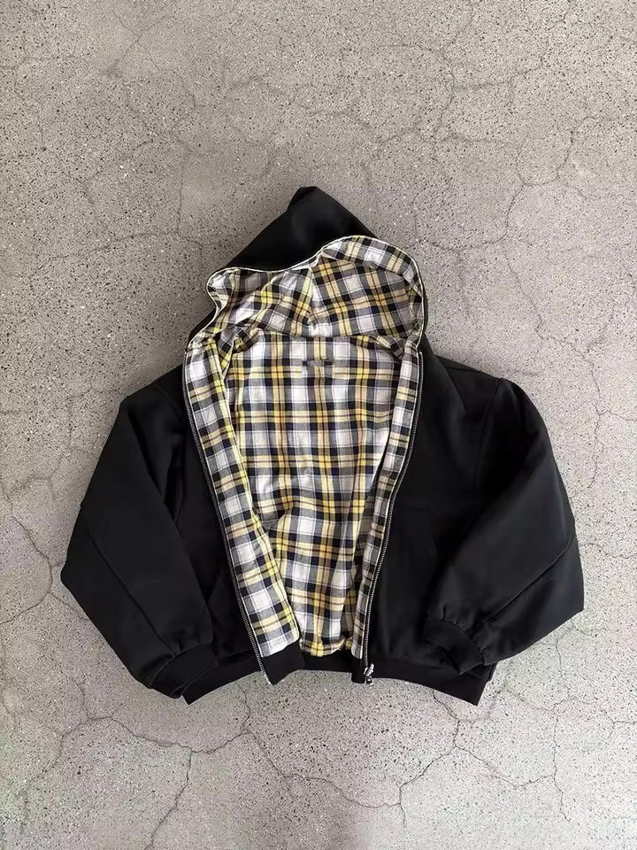 Reversible Zip Front Hooded Sweatshirt