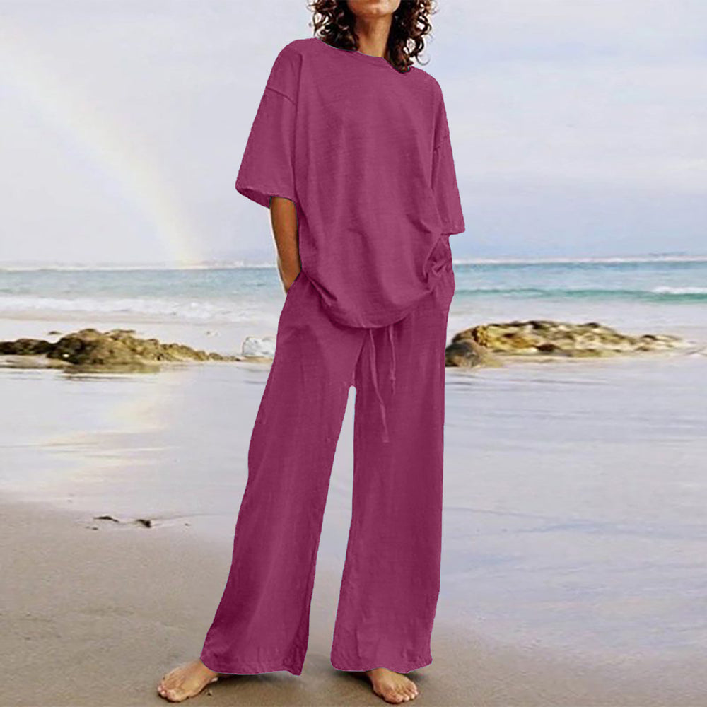 Women's Casual Two-Piece Set with Belt