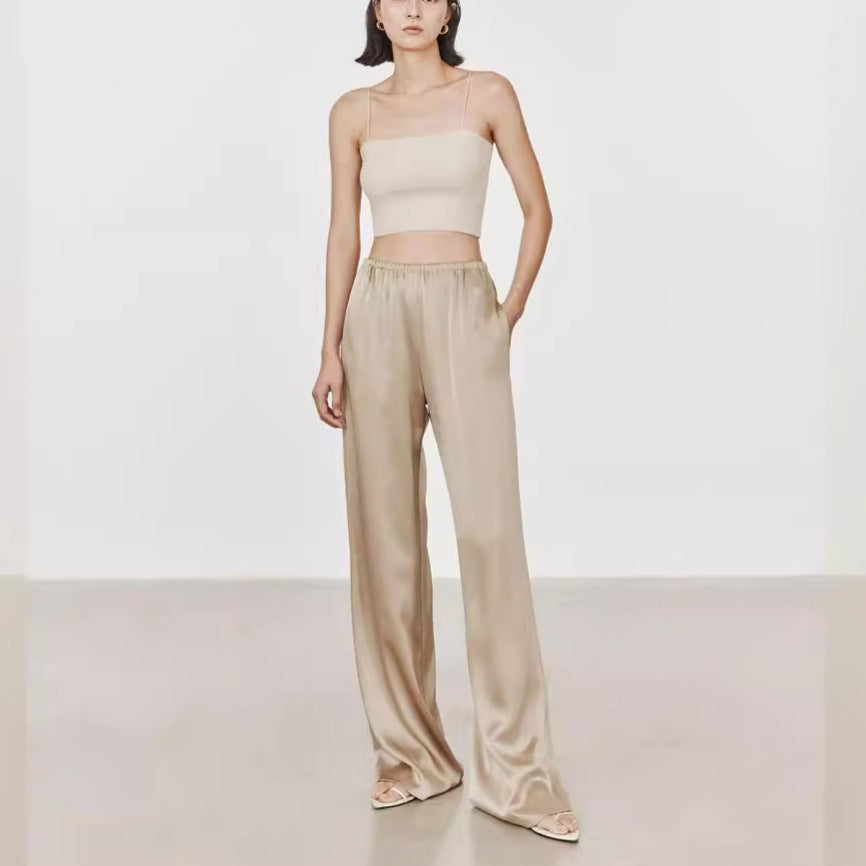 The Celeste Satin-Finish High-Waist Wide-Leg Pants, photo 3