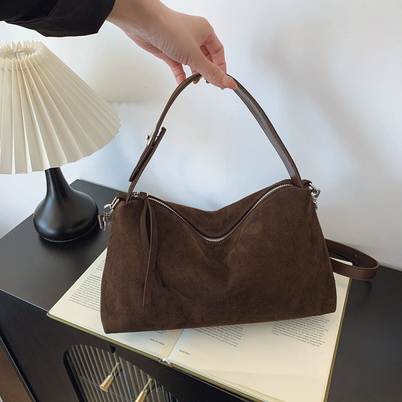 The Odette Frosted Faux-Suede Shoulder Bag, photo 1