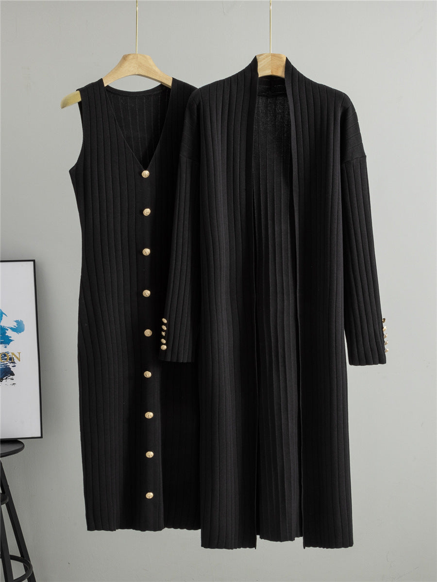 Women's Knitted Cardigan and Dress Set