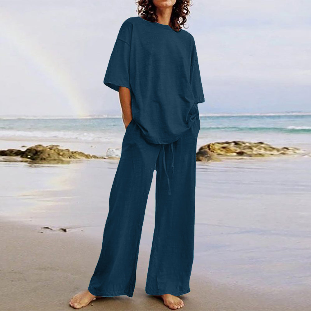 Women's Casual Two-Piece Set with Belt