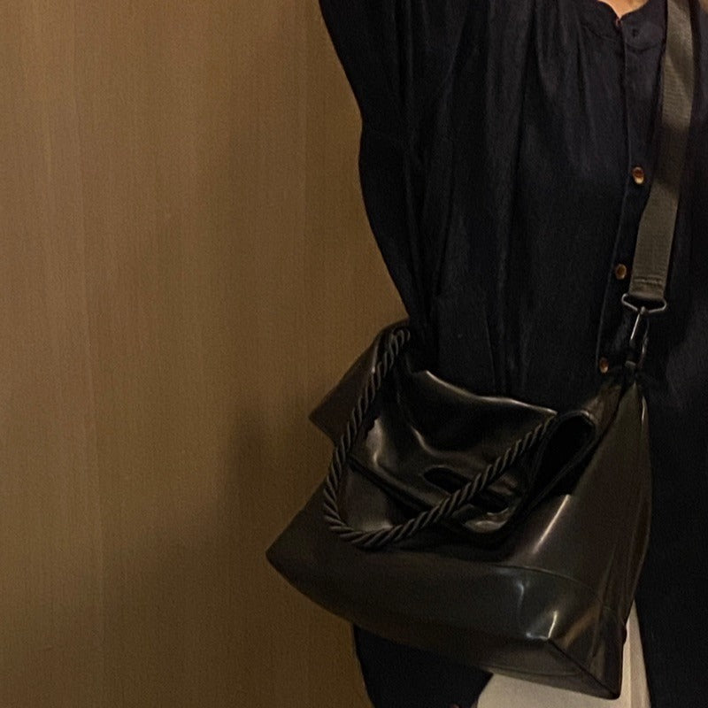 The Marlowe Slouchy Fold-Over Faux-Leather Tote, photo 4