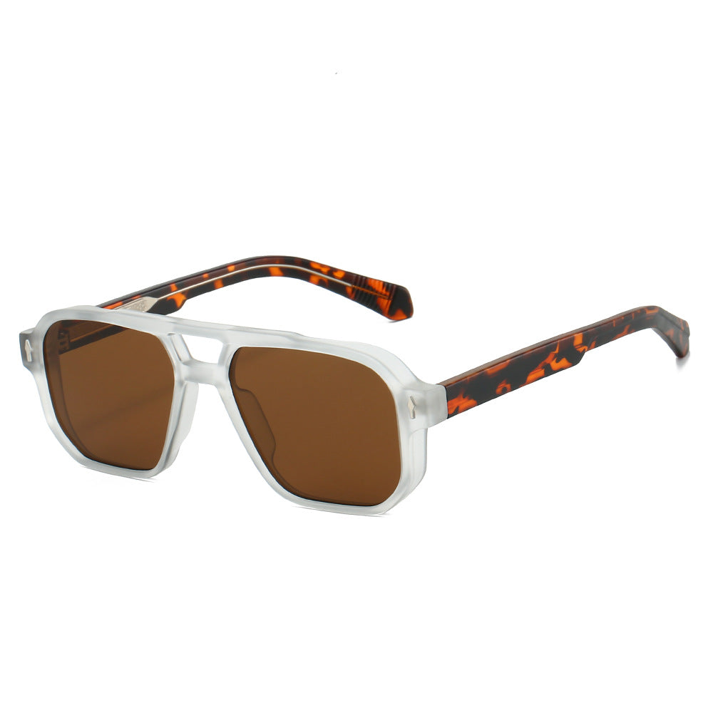 Prescott Sun Aviator Sunglasses in Clear Sand / Brown