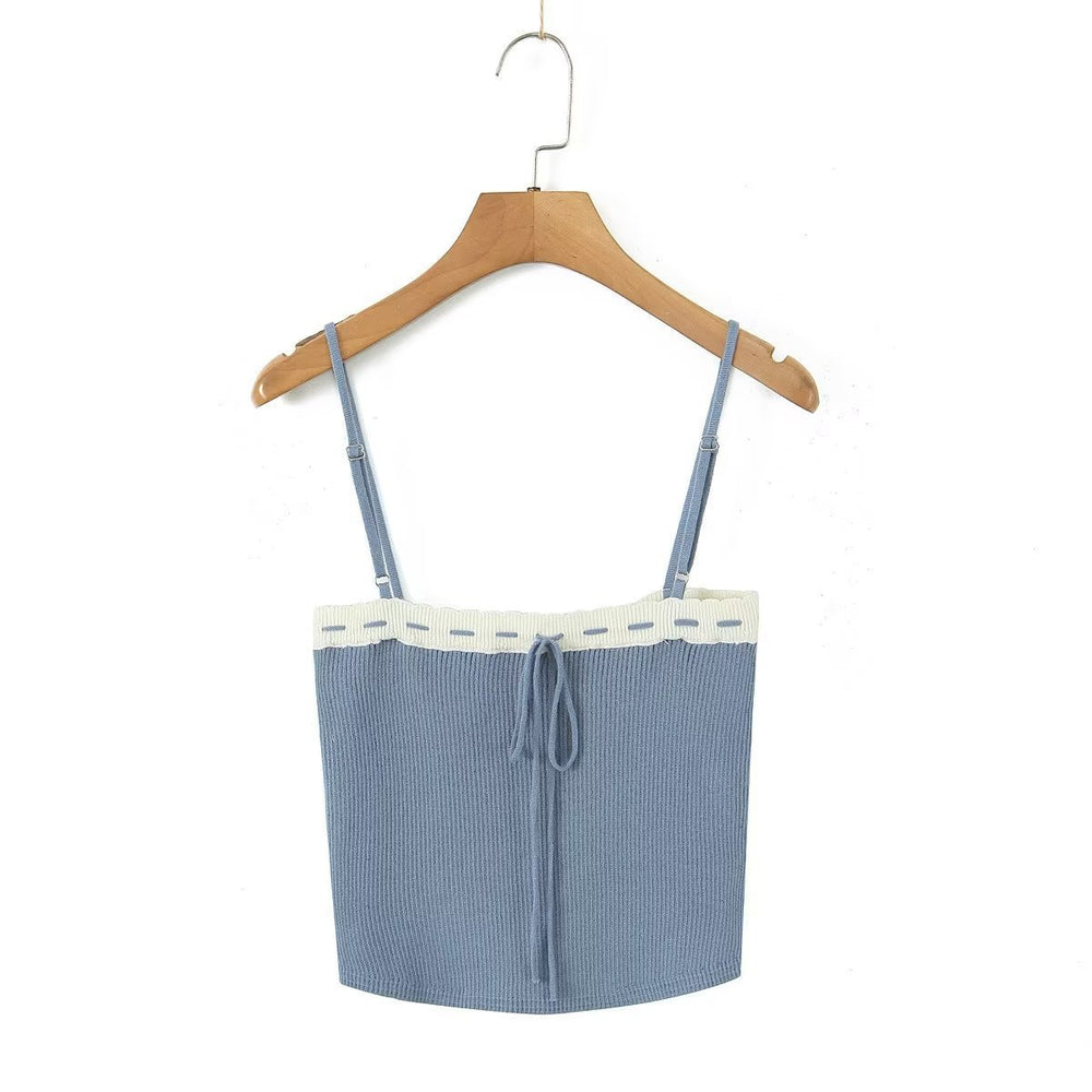 The Margot Three-Piece Knit Set in Blue sling