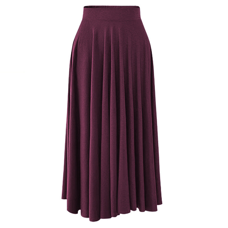 The Greer Pleated Midi Skirt in Wine