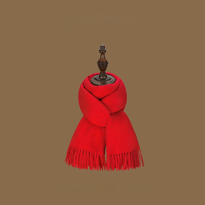 The Sloane Oversized Brushed Scarf in Red