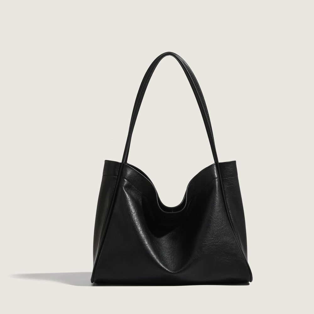 The Eloise Soft Faux-Leather Everyday Tote in Black