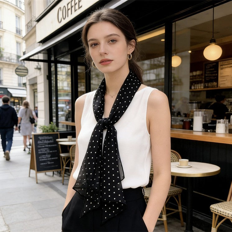 The Juno Polka-Dot Skinny Scarf, photo 1