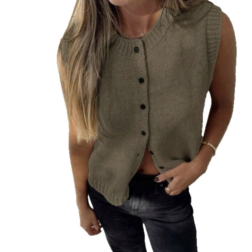 The Agnes Button-Front Knit Vest, photo 4 of 11