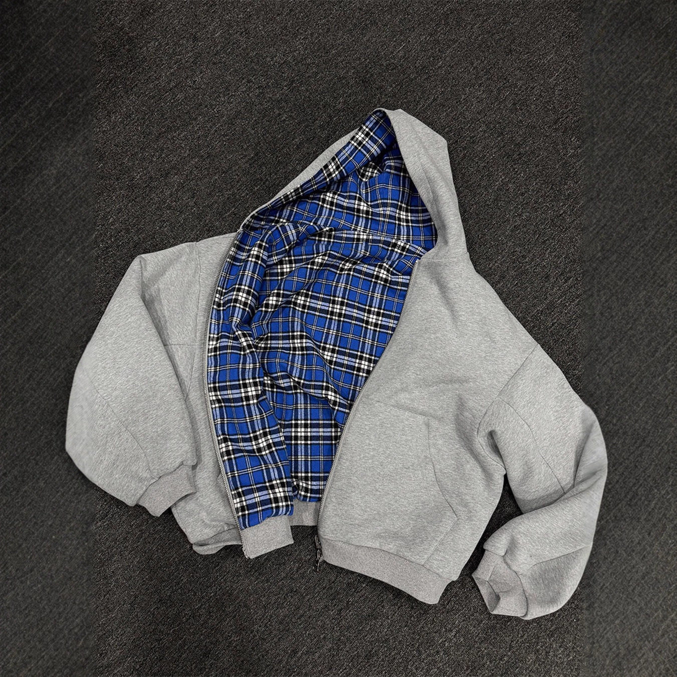 Reversible Zip Front Hooded Sweatshirt