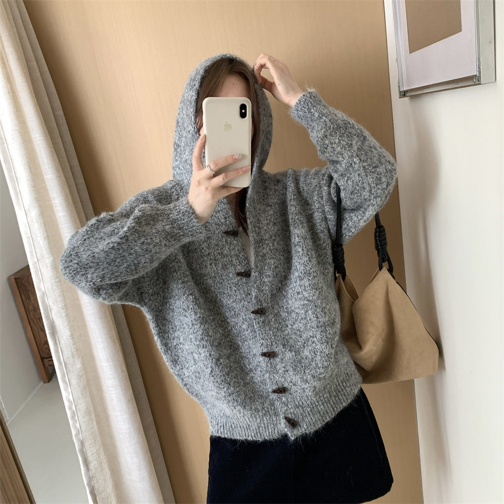 The Aspen Chunky Hooded Knit Coat