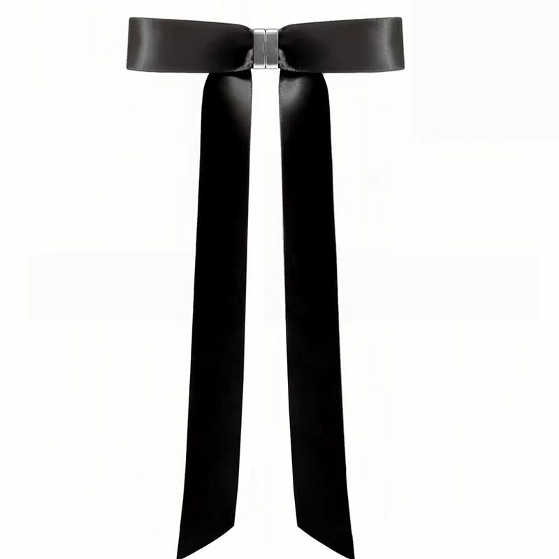 The Belle Ribbon Bow Hair Clip in Black