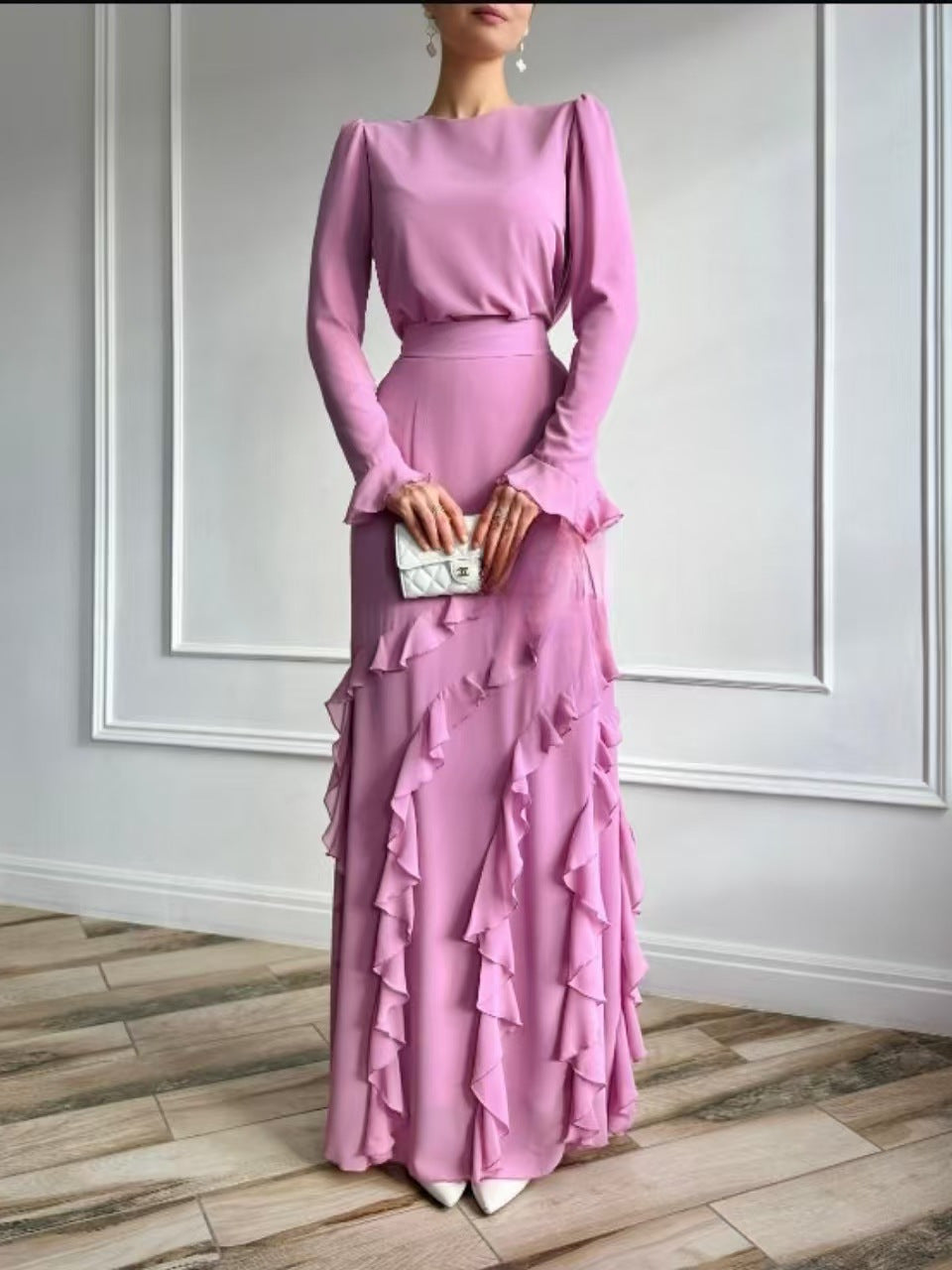 The Belladonna Ruffle-Trimmed Chiffon Maxi Dress, photo 2