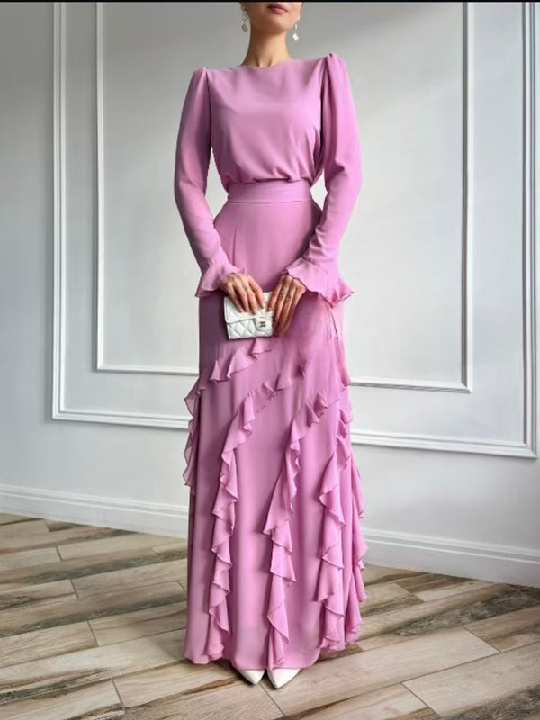 The Belladonna Ruffle-Trimmed Chiffon Maxi Dress, photo 2