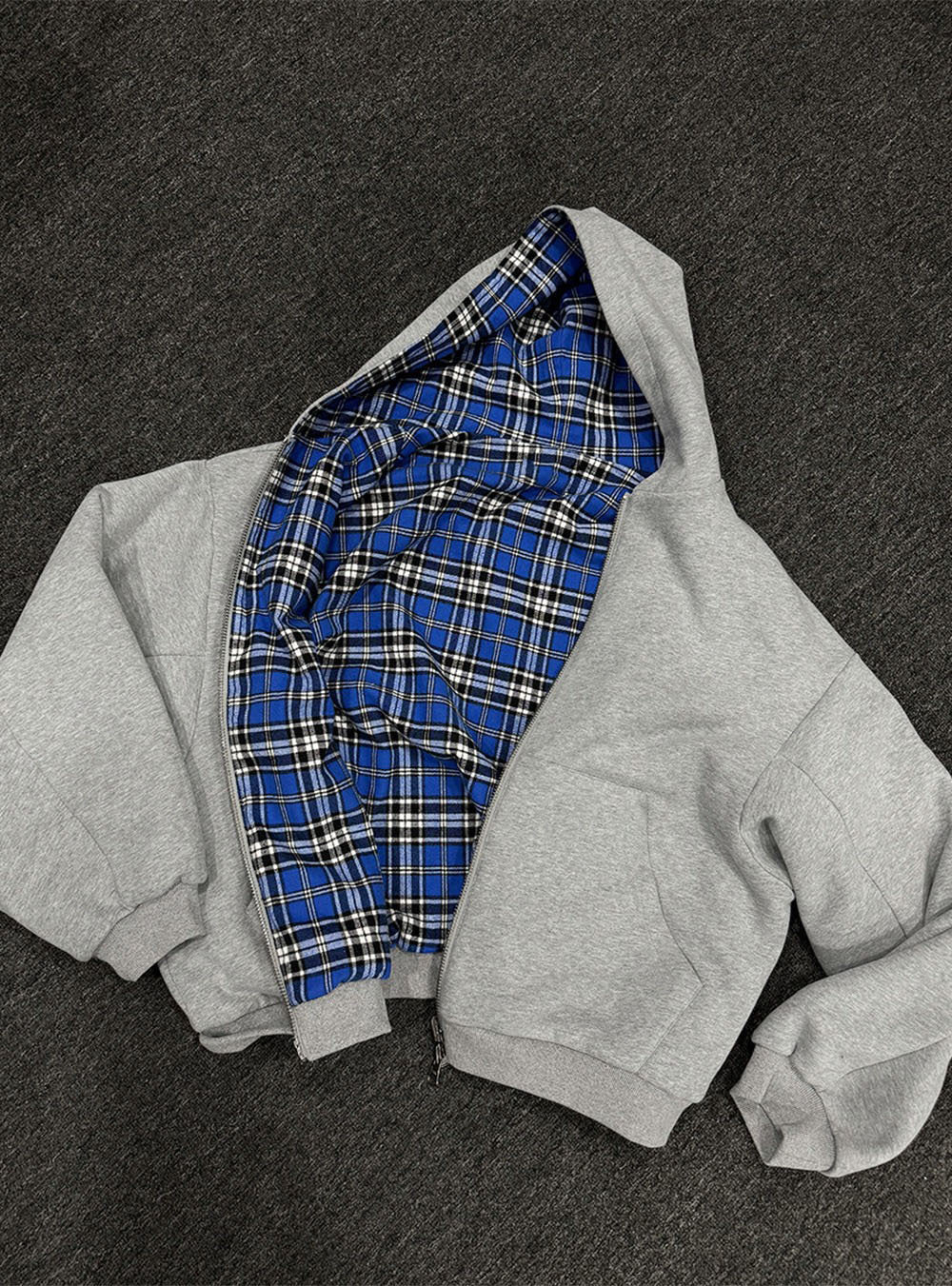 Reversible Zip Front Hooded Sweatshirt