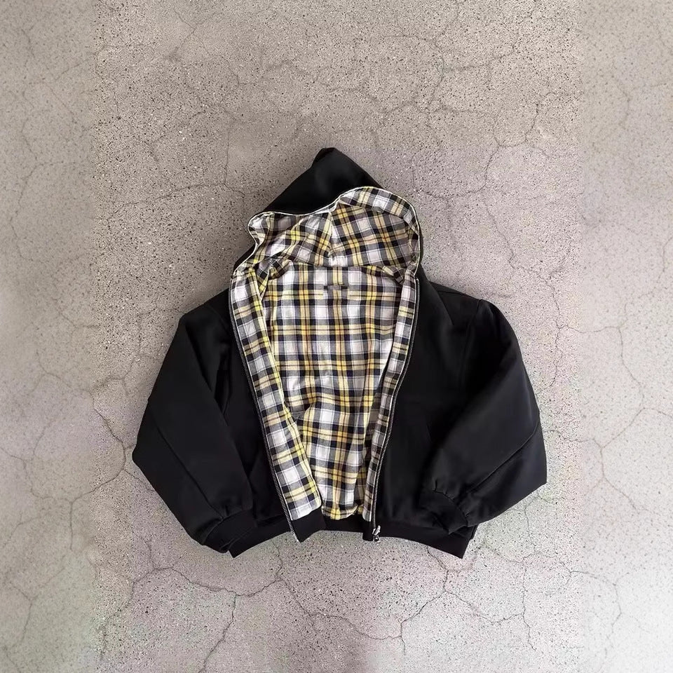 Reversible Zip Front Hooded Sweatshirt