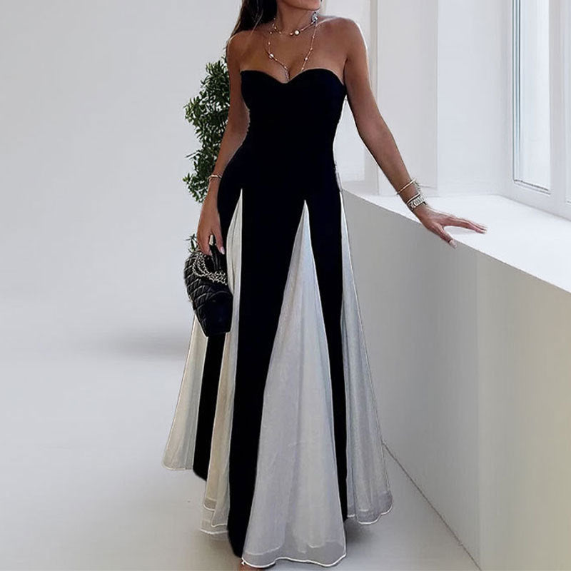 The Paloma Monochrome Colorblock Maxi Dress