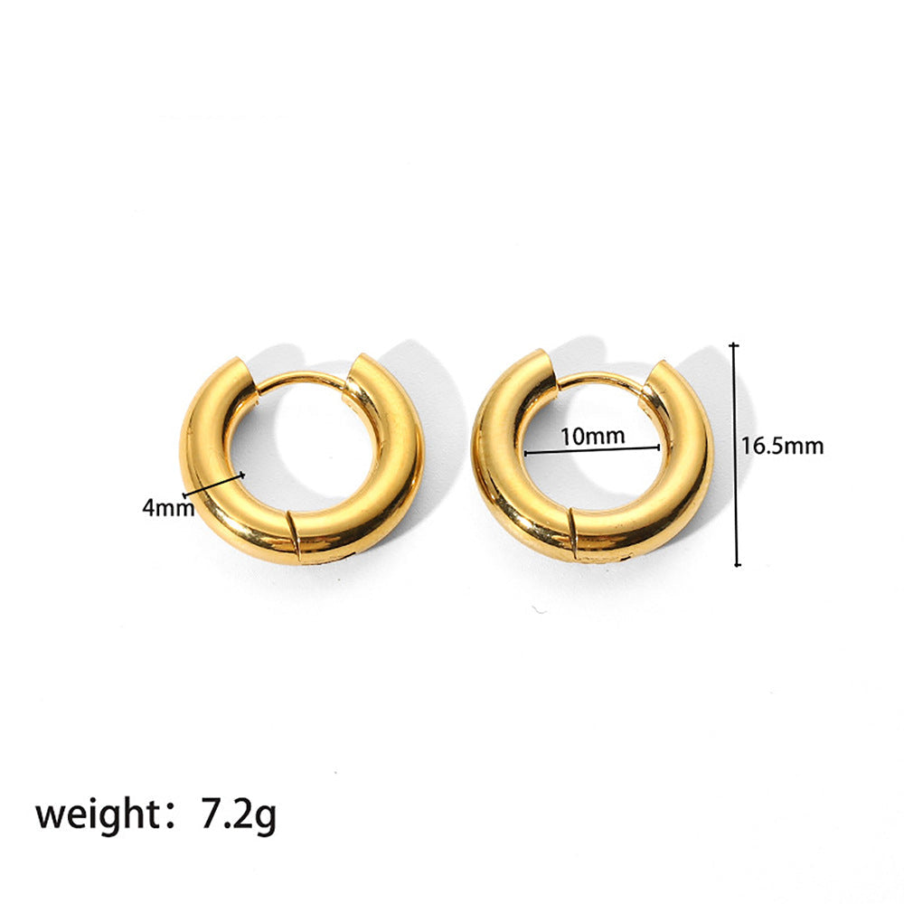 The Lune Waterproof Chunky Huggie Hoops in Gold - 16.5 mm