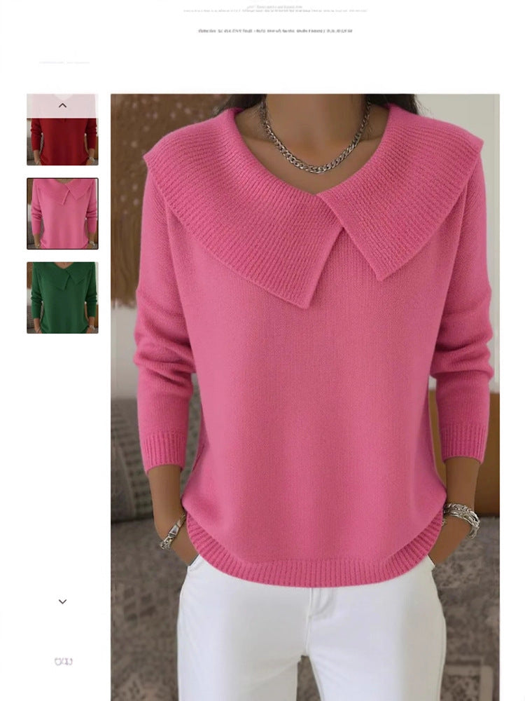 The Capucine Wide-Collar Knit Sweater, photo 2 of 15