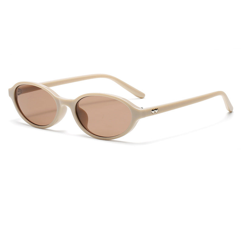 Pistachio BR01 Oval Sunglasses in Off-White / Tea