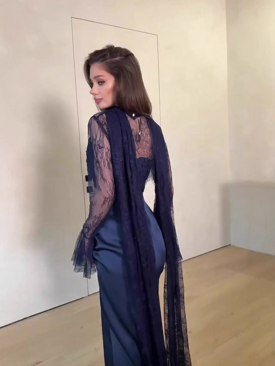 The Lumière Lace-Accented Mermaid Maxi Dress, photo 6