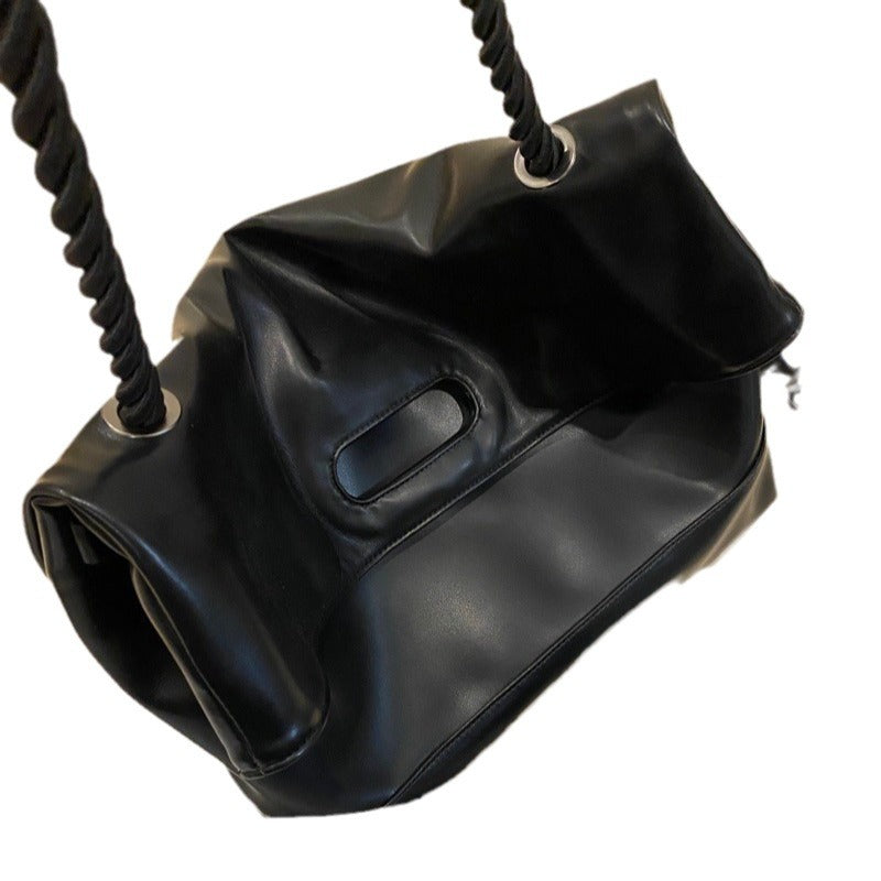 The Marlowe Slouchy Fold-Over Faux-Leather Tote, photo 5