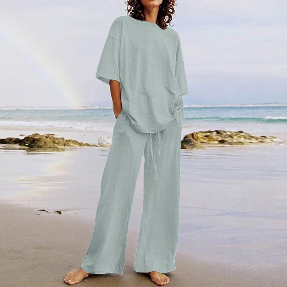 Women's Casual Two-Piece Set with Belt